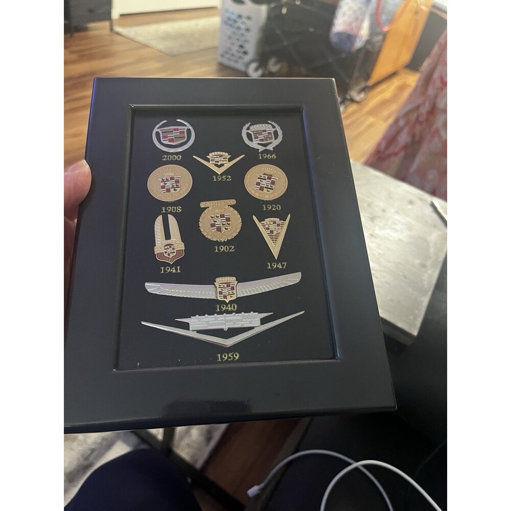 Cadillac 100 Years of Pins 10 Collectable Pins in Black Display CaseGM Official. - Picture 4 of 8